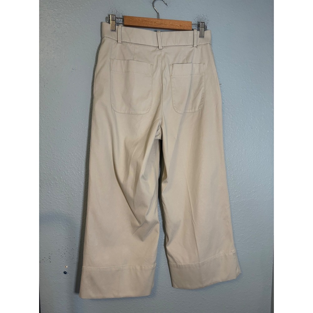 NWT Spanx Stretch Twill Cropped Wide Leg Pant 2.0 Bone Beige Size M Petite - Picture 8 of 10